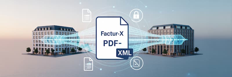 Échange de factures électroniques entre deux PME françaises via une plateforme agréée, avec représentation du format Factur-X