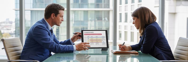 Expert-comptable expliquant à un chef d’entreprise les étapes de mise en conformité à la facturation électronique