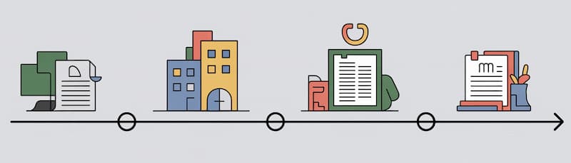 Illustration chronologique minimaliste montrant
le déploiement progressif de la facturation électronique